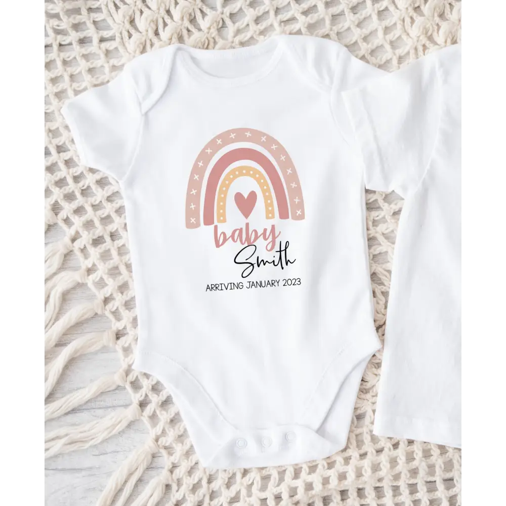 Blush Rainbow Baby onesie - Timber Tinkers