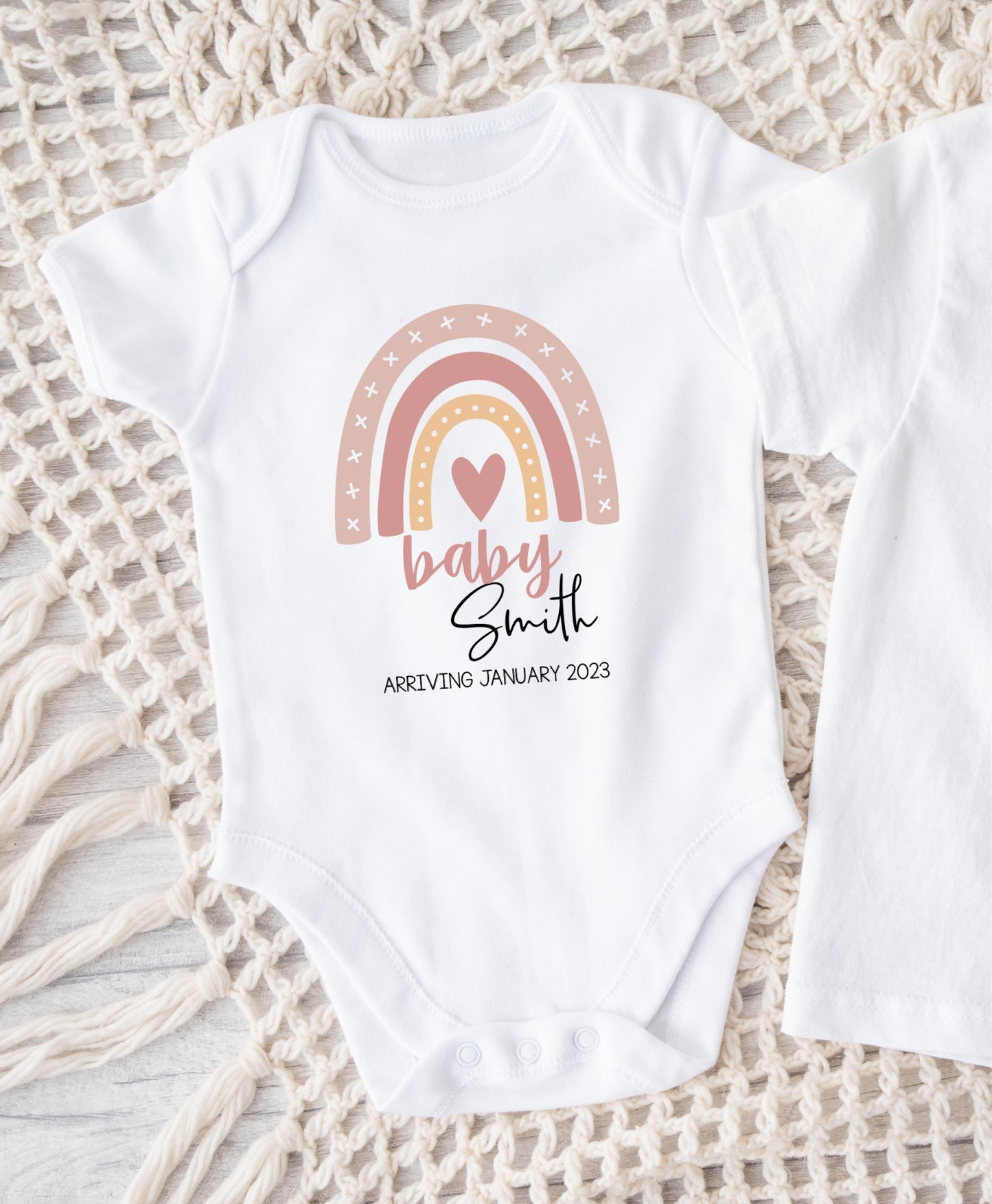 Blush Rainbow Baby onesie