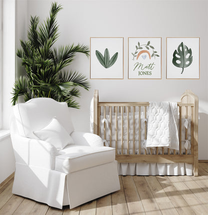 Personalised Botanicals Wooden Canvas Print Set