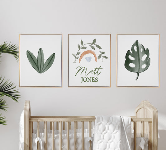 Personalised Botanicals Wooden Canvas Print Set