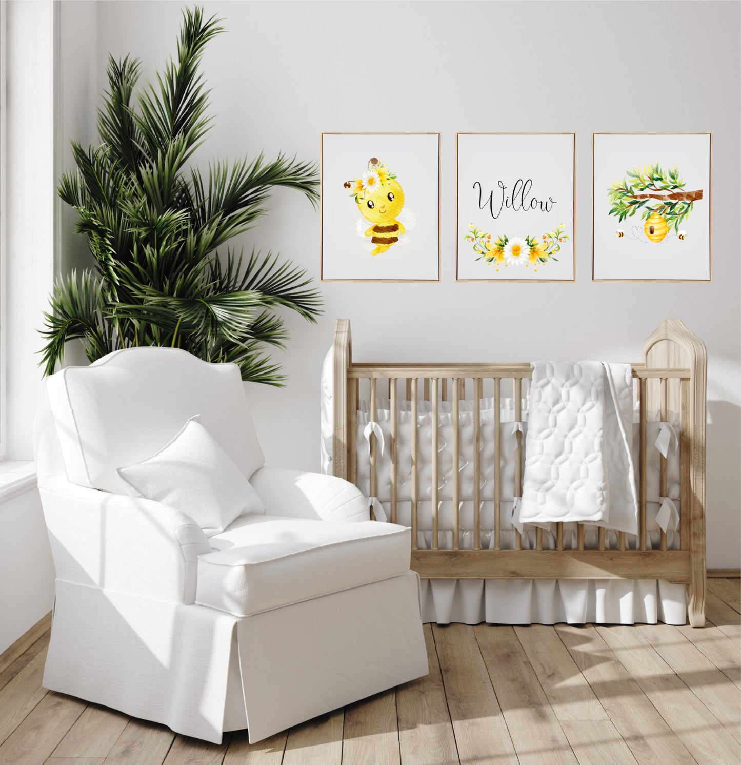 Personalised Bumbe Bee Wooden Canvas Print Set