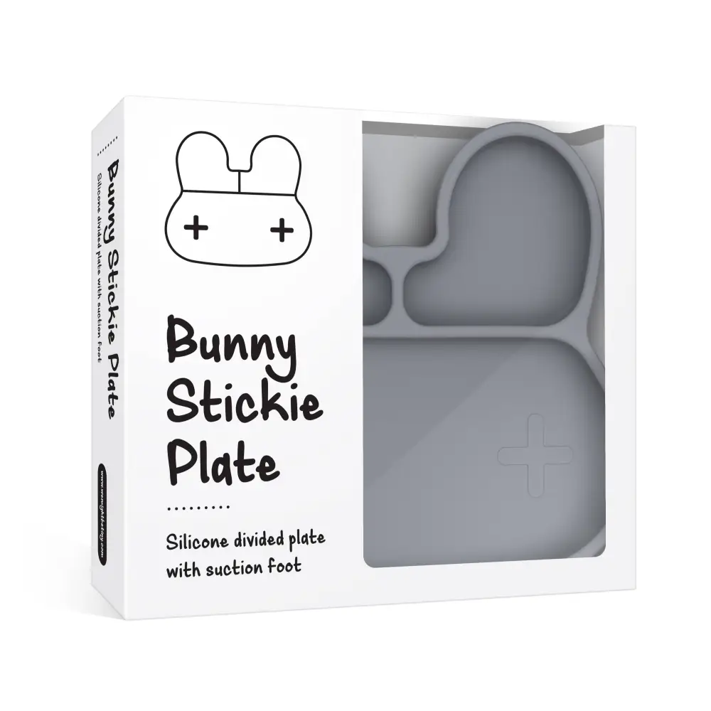 Bunny Stickie® Plate - Grey