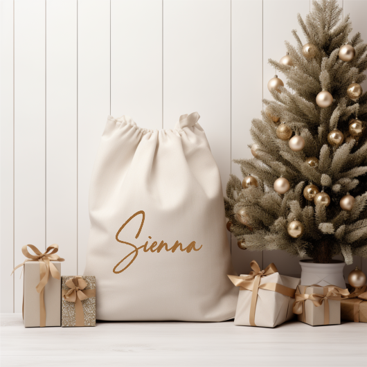 Personalised Linen Santa Sack