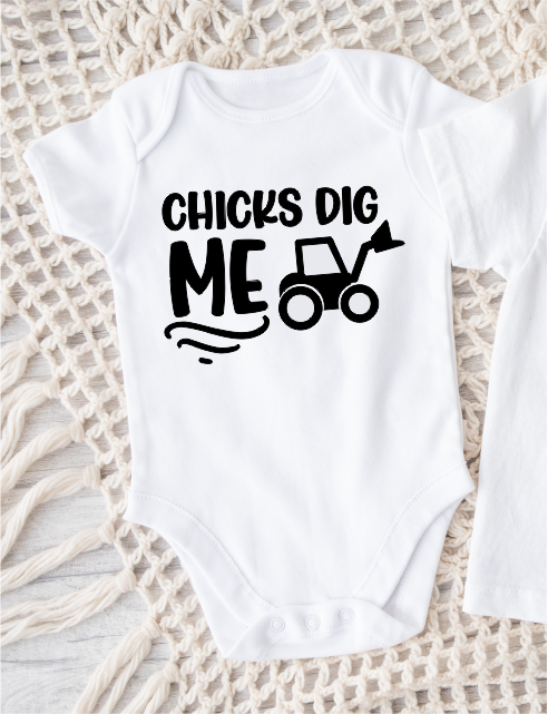 Chicks dig me Onesie - Size 6-12 Months