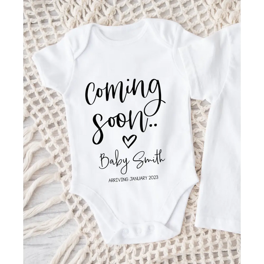 Coming soon heart onesie - Timber Tinkers