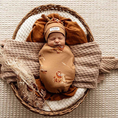 Roar Snuggle Swaddle & Beanie Set