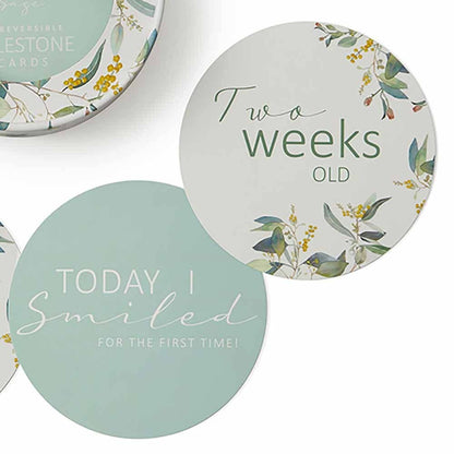 Eucalypt & Sage Reversible Milestone Cards - Timber Tinkers