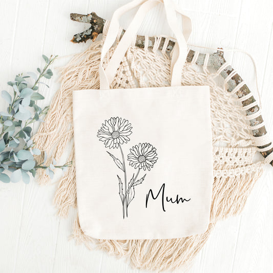 Personalised Daisy Tote Bag