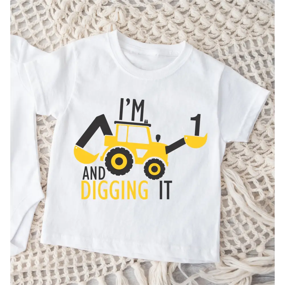 Digger Truck Birthday T-Shirt