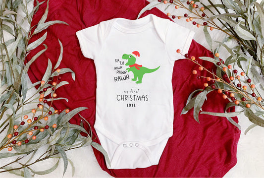 Christmas Onesie - First Chirstmas Dino