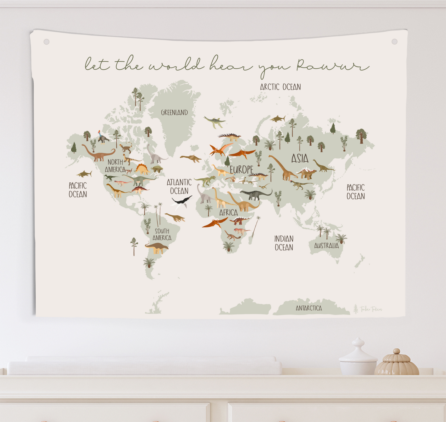 World Dinos Canvas Wall Hang