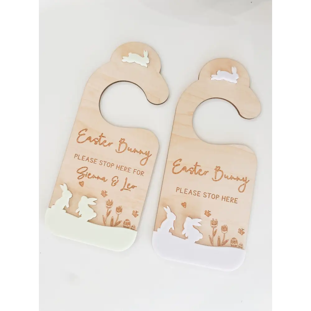 Easter Bunny Please Stop Here Hanger 3D - Timber Tinkers