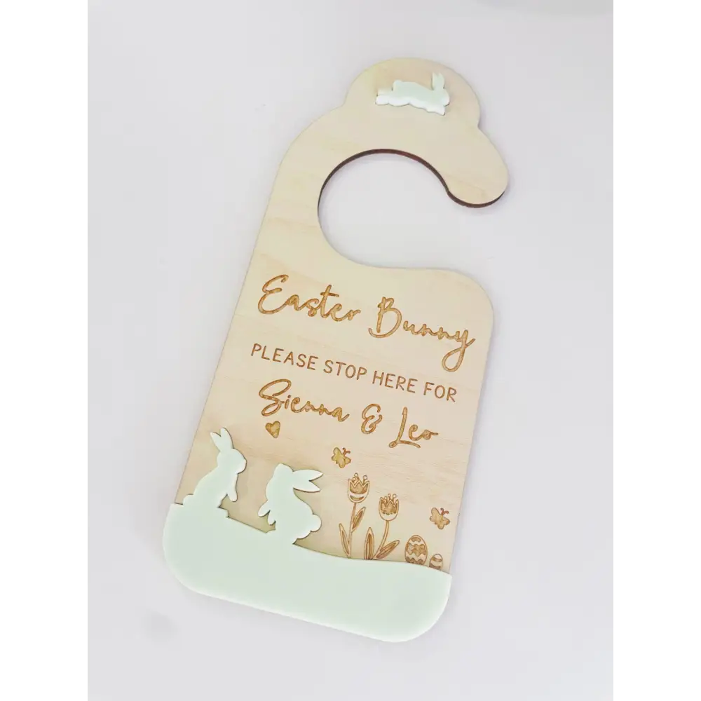 Easter Bunny Please Stop Here Hanger 3D - Timber Tinkers