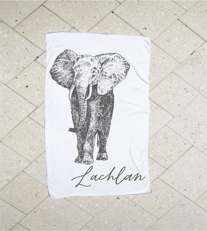 Personalised Kids Towel - Elephant