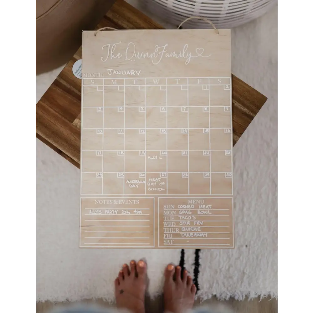 Family Calendar - Heart Design