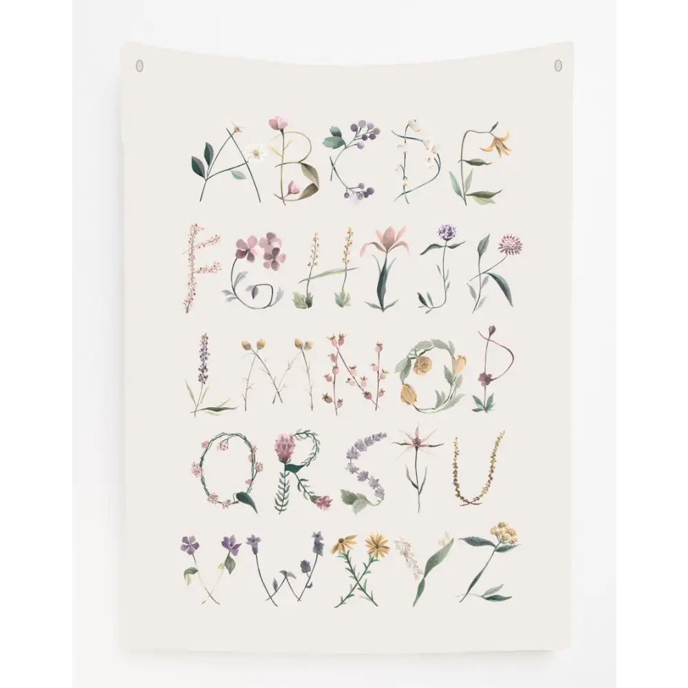 Floral Alphabet Canvas Wall Hang