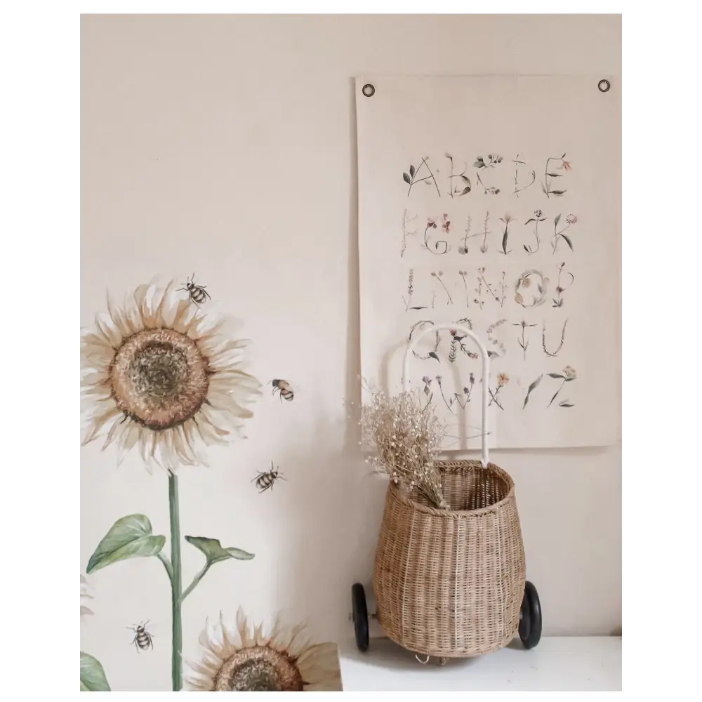 Floral Alphabet Canvas Wall Hang