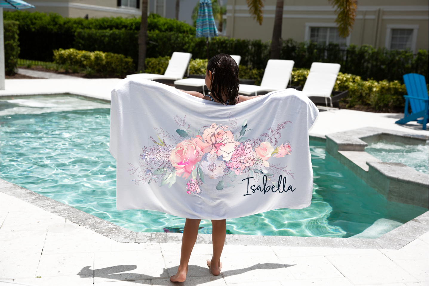 Personalised Kids Towel - Floral