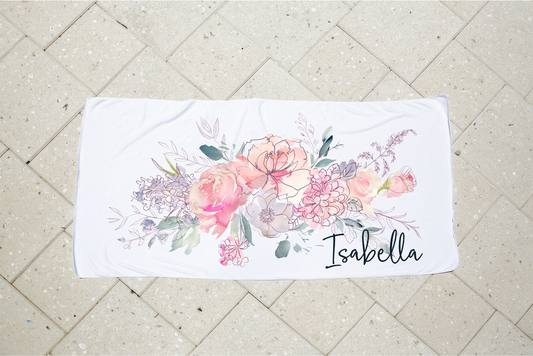 Personalised Kids Towel - Floral