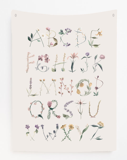 Floral Alphabet Canvas Wall Hang