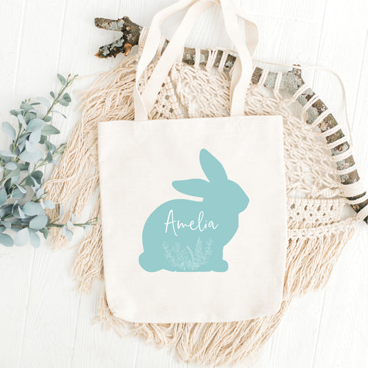 Personalised Easter Egg Hunt Bag - Floral Bunny