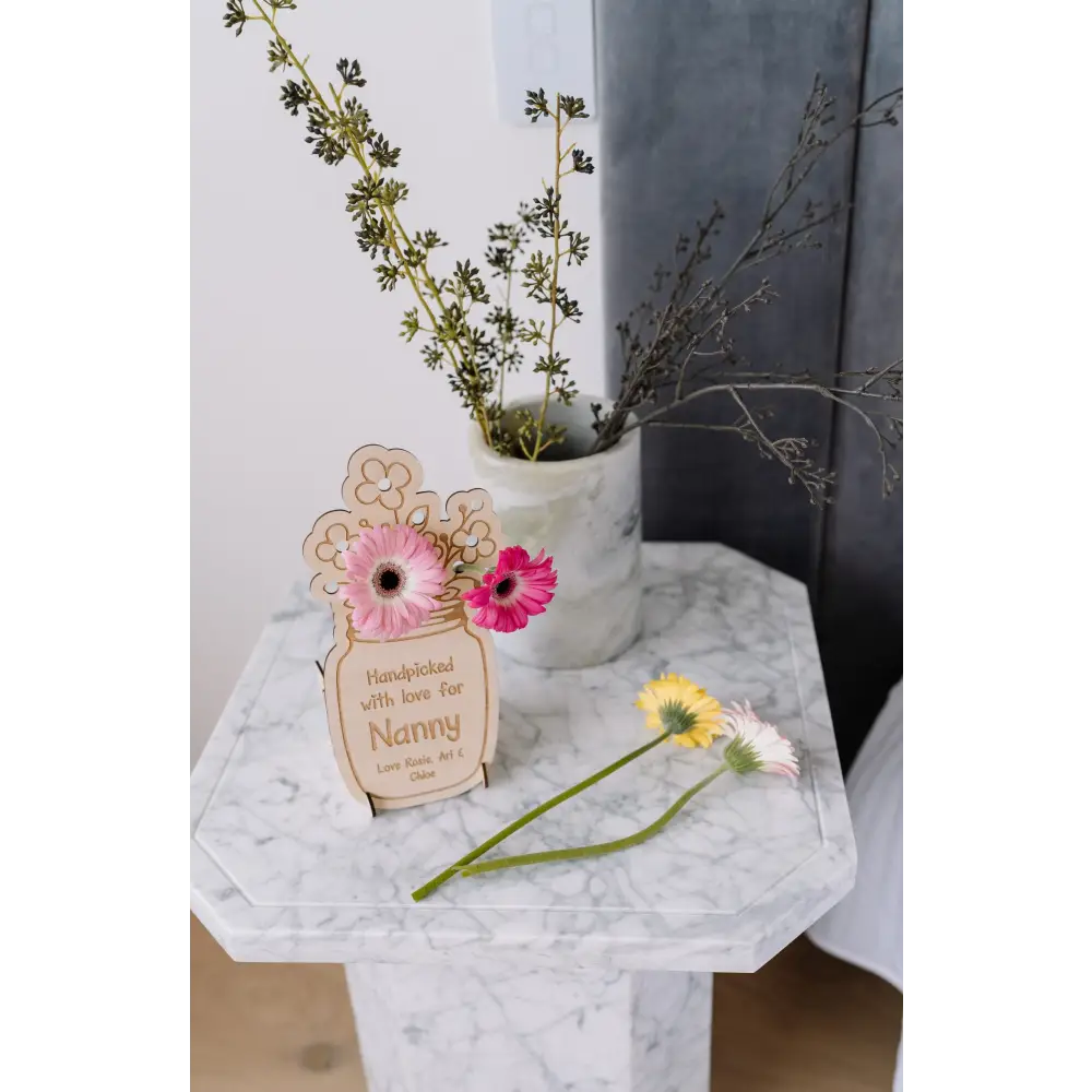 Flowers Jar Sign - Timber Tinkers