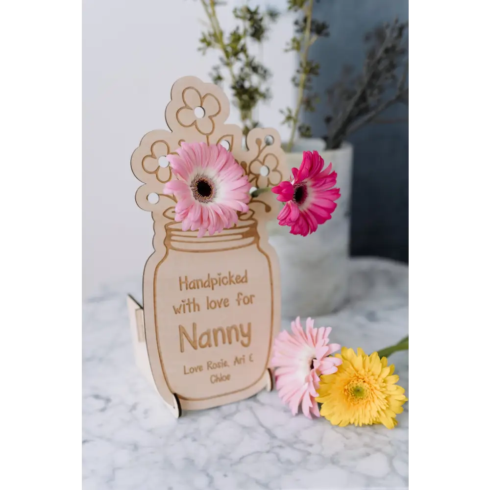 Flowers Jar Sign - Timber Tinkers