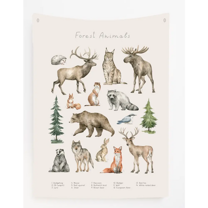 Forest Animals Canvas Wall Hang - Timber Tinkers