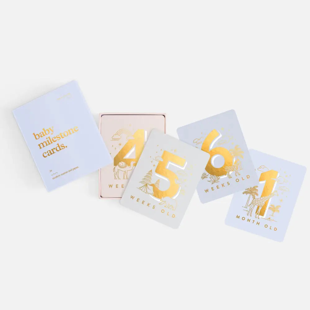 Fox & Fallow Baby Milestone Cards Blue - Timber Tinkers