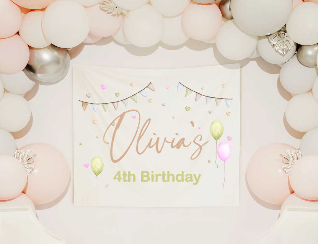 Birthday Banner - Heart Confetti