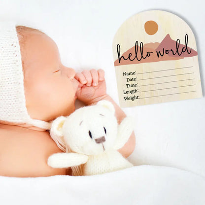 Hello World Desert Wooden Arch Birth Disc - Timber Tinkers