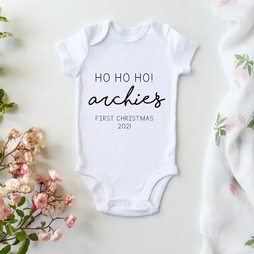 Ho Ho Ho First Christmas Onesie - Timber Tinkers