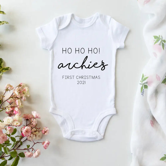 Ho Ho Ho First Christmas Onesie - Timber Tinkers