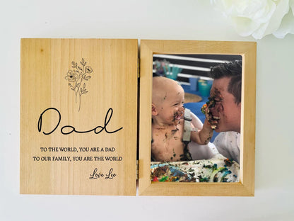 Personalised Father's Day Photo Frame - Floral Dad