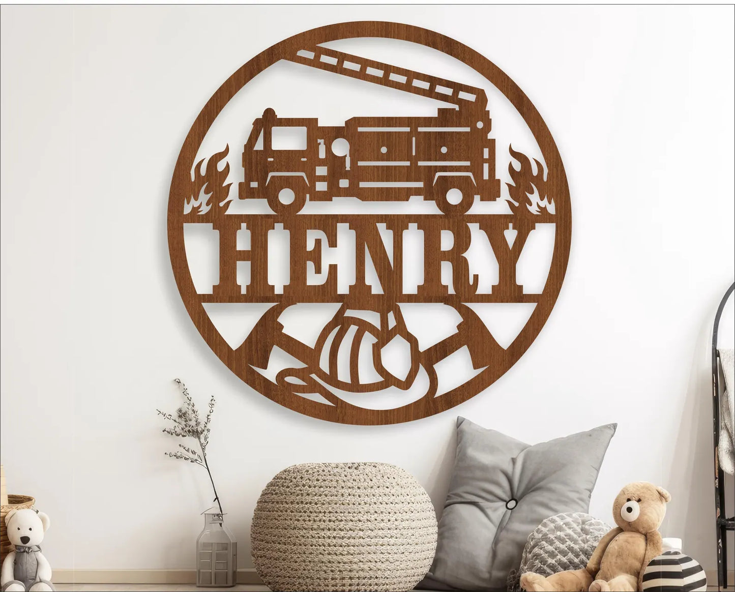 Fire Truck Name Sign