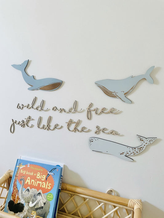 wild and free just like the sea wall plaque