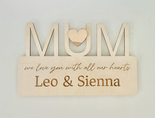 Love Heart MUM Plaque