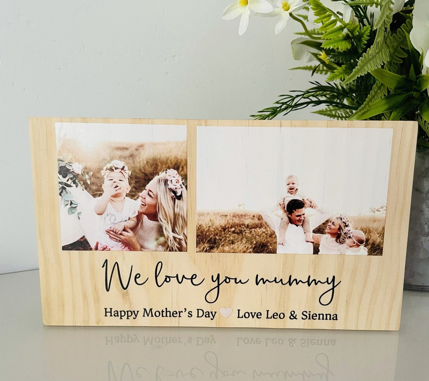 Rectangle Wood Photo Blocks - With Quote