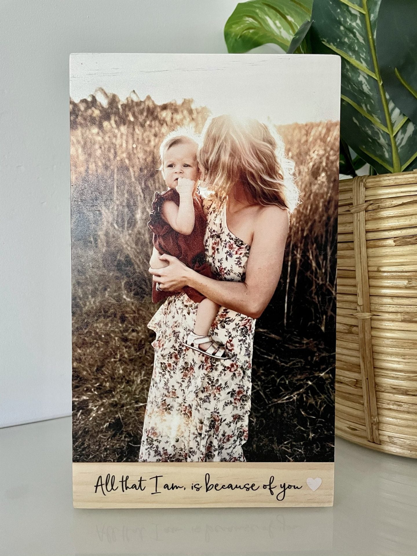 Rectangle Wood Photo Blocks - With Quote