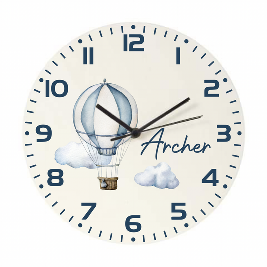 Personalised Clock - Hot Air Balloon