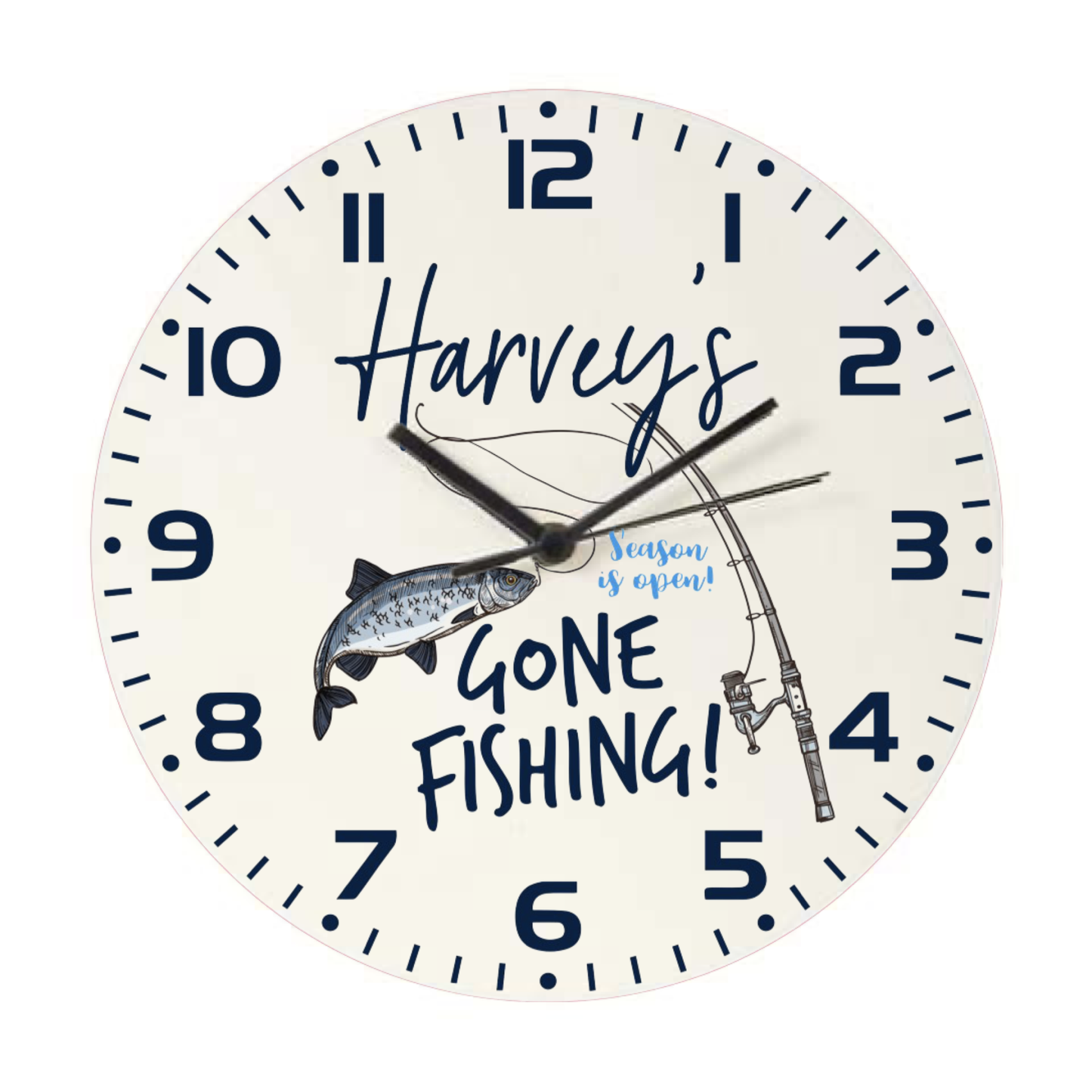 Personalised Clock - Gone Fishing