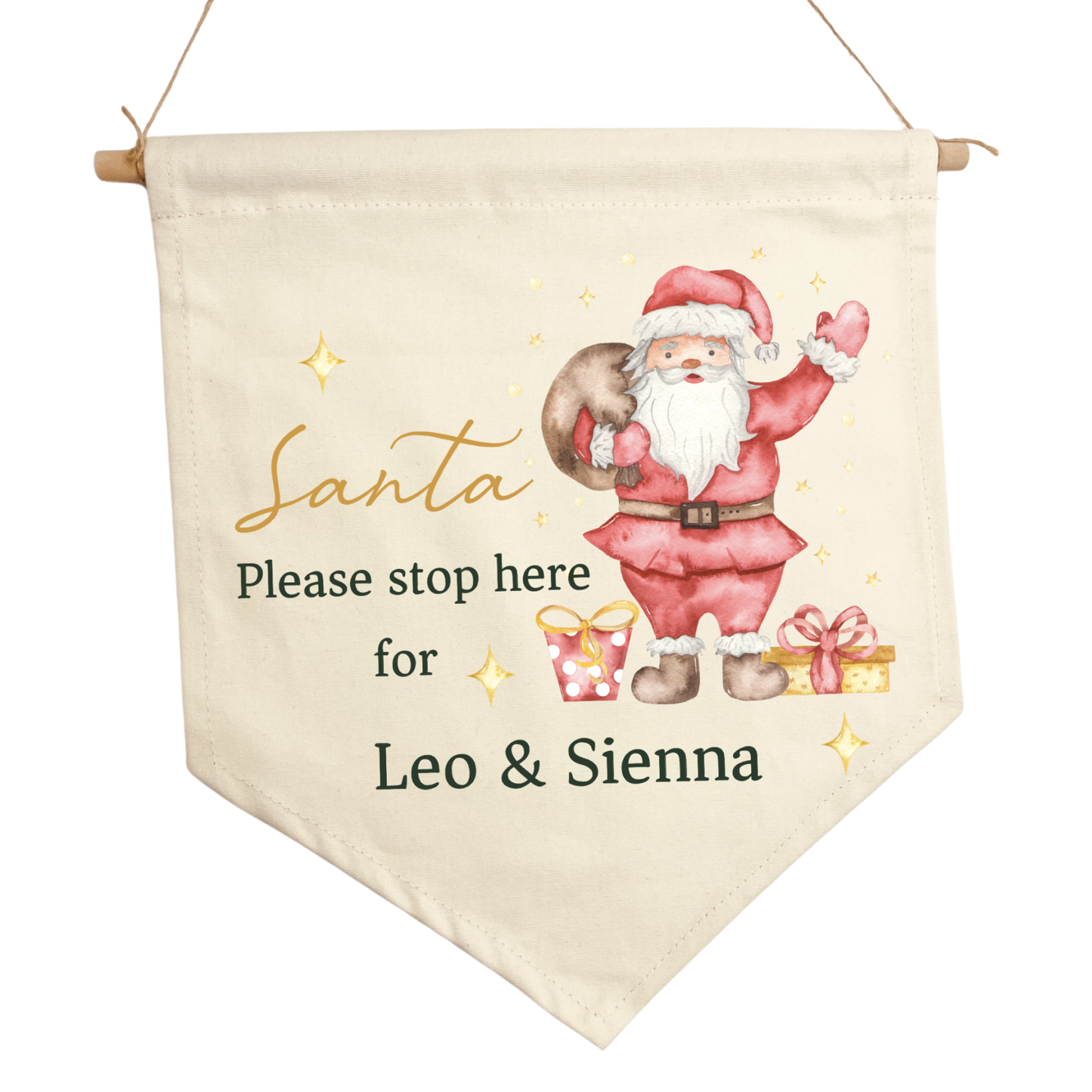 Santa Please Stop Here Flag