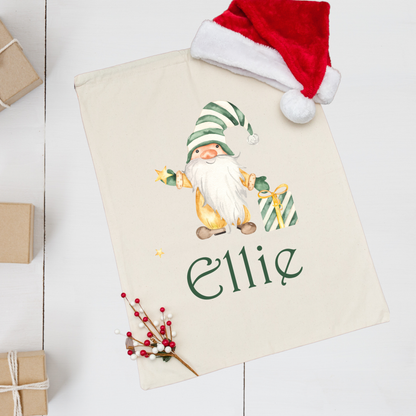 Personalised Linen Santa Sack - Elf