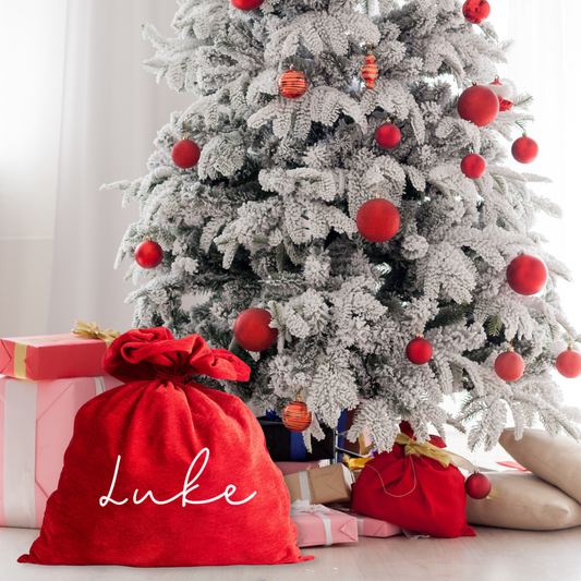 Personalised Velvet Santa Sack - Blush