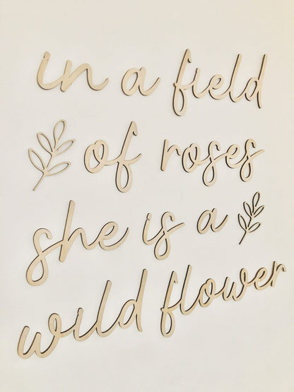 in a field of roses she is a wildflower wall plaque LARGE