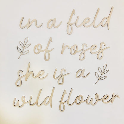 in a field of roses she is a wildflower wall plaque LARGE