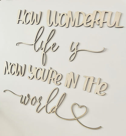 how wonderful life is now you're in the world wall plaque