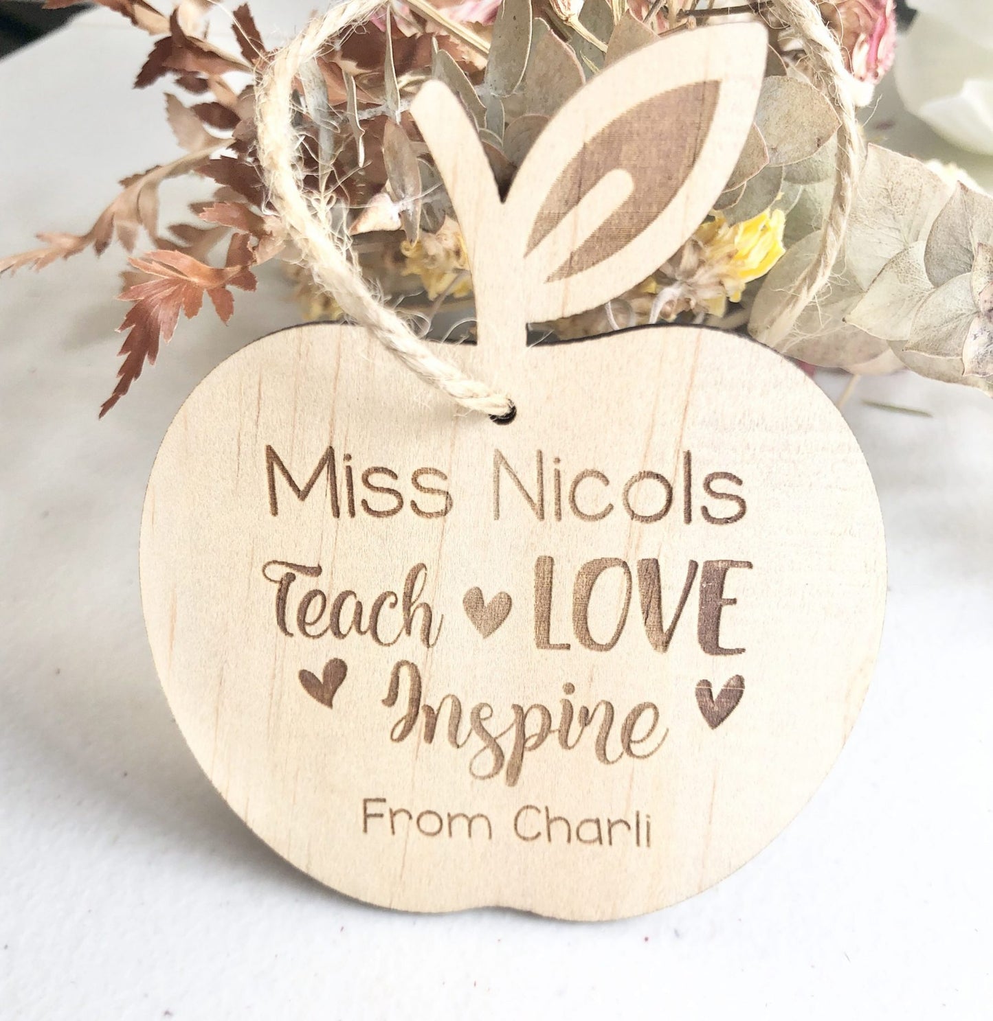 Teacher Ornament - Teach Love Inspire