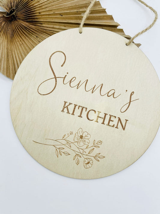 Floral Kitchen Sign