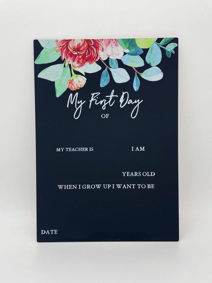 First Day of School Board - Floral